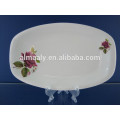 Rectángulo de porcelana blanca placa de fruta